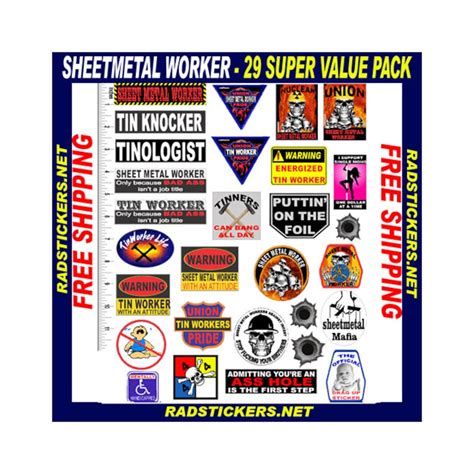 Sheetmetal Hard Hat Stickers 